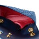 GUCCI Denim Matelasse Pearl Studded Small GG Marmont Shoulder Bag Blue