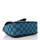 GUCCI Monogram Multicolor Matelasse Diagonal Mini GG Marmont Top Handle Shoulder Bag Light Blue